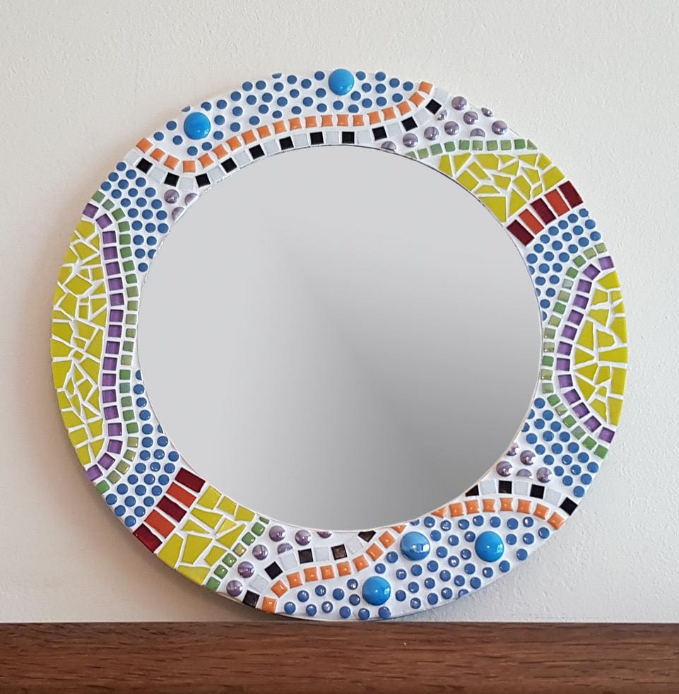 Round mosaic mirror deals