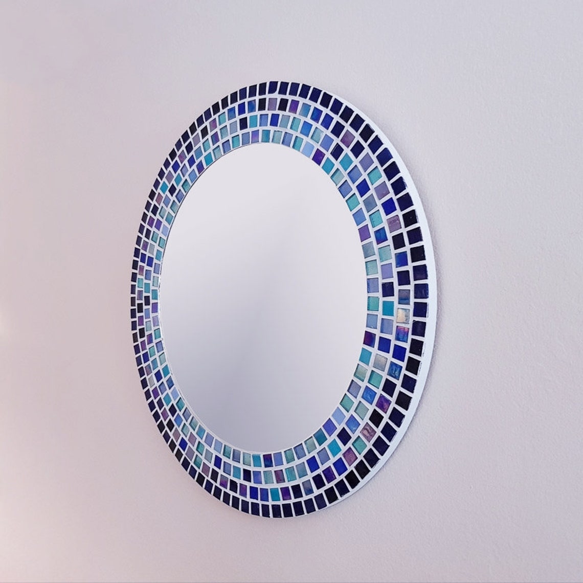 Mosaic Wall Mirror in Blue & Turquoise Large Bathroom Mirror Etsy UK