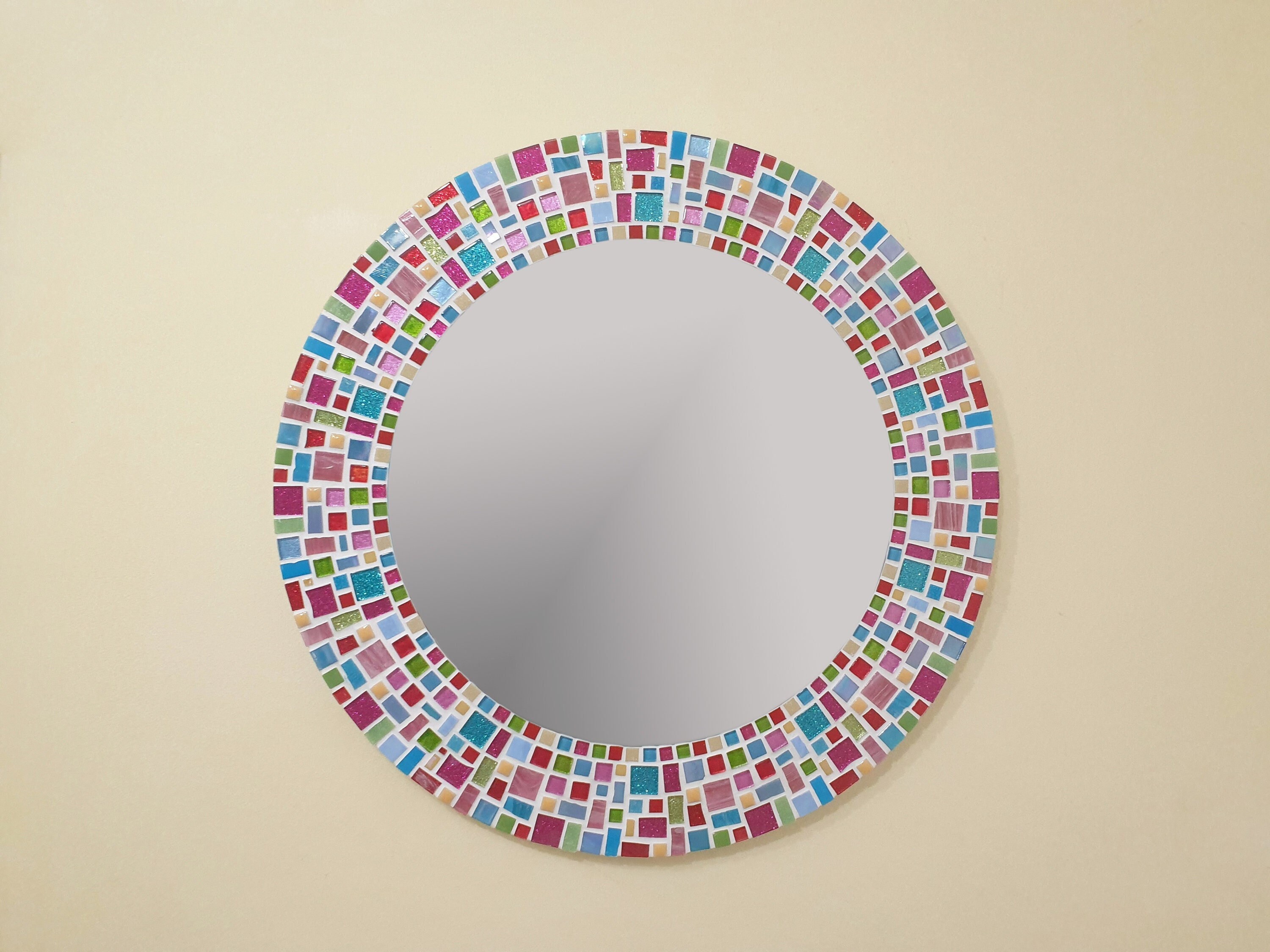 Mosaic Mirror Round Wall Mirror Colourful Mirror Rainbow