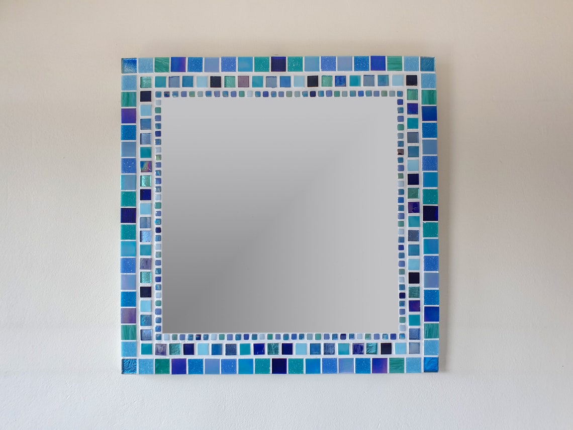 Mosaik Spiegel in Blau Türkis & Aqua Mosaik Wandspiegel | Etsy