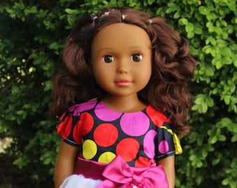 Black Doll - 18" African American Doll with Medium Brown Skin and Brown Hair