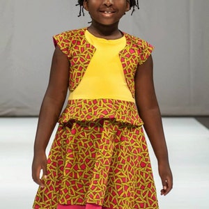 Ankara Bolero For Girls. Reversible Short Jacket in Pink African print