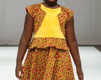 Ankara Bolero For Girls. Reversible Short Jacket in Pink African print