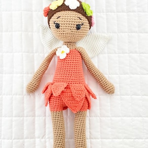Orange Fairy Handmade Crochet Doll 14 inches Tall
