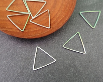 Conectores triangulares de anillo cerrado de plata, colgantes triangulares con conector de plata