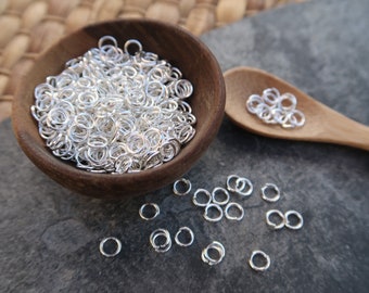 4mm 5mm 6mm 7mm 8mm Silver Round Jump Rings, Open Split Rings