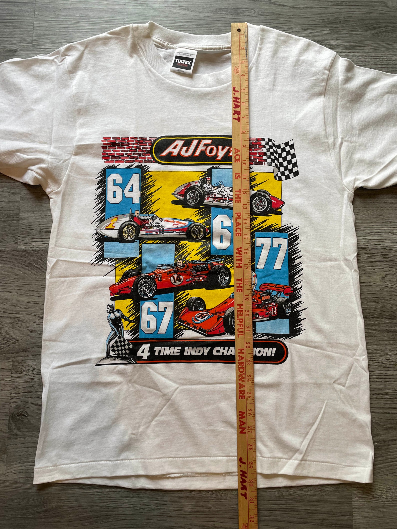AJ Foyt 4-time Indy 500 Champion Vintage T-shirt Size Medium | Etsy