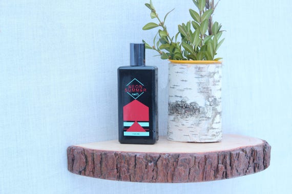 Wall Shelf Half Round Log Slice Hanging Planter Rustic Image 0