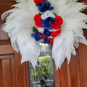 Angel Wings Wreath Patriotic - Free Shipping