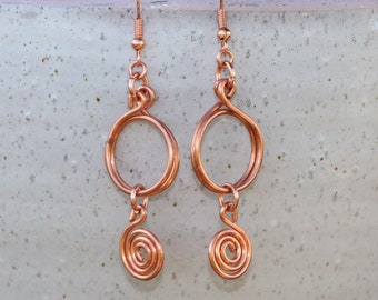 Solid Copper Hoop Earrings