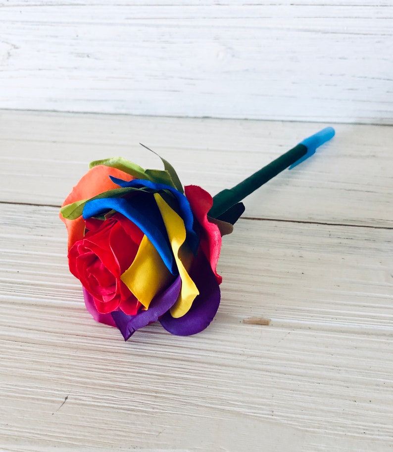 Rainbow Rose Flower Pen