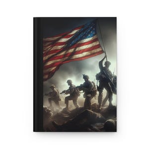 Patriotic Hardcover Journal with Military Design, Gift for Veterans, Writing Journal, Memorial Day, Independence Day, Travel Journal, [...]