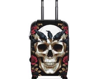 Skull & Raven Carry-On Suitcase, Gothic Travel Luggage
