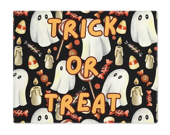 Set de table Halloween, tapis de table effrayant, décoration de cuisine des bonbons ou un sort, accessoire de salle à manger octobre, 1 pc set de table fantôme