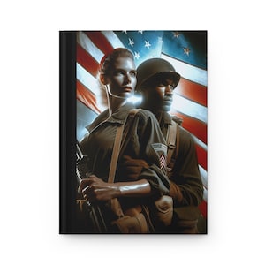 Patriotic Hardcover Journal for Veterans, Military Memoir Diary, USA Flag Notebook, Gift for Soldiers, Personal Reflection Journal