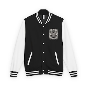 Unisex Heavyweight Letterman Jacket, Cozy Fall Fashion, Halloween Style, Casual Sportswear, Gift for Friends, Trendy Layering Piece
