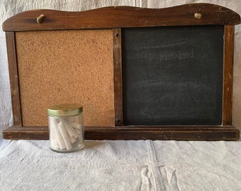 Vintage or Antique Farmhouse Chalk Board and Cork/Bulletin Board