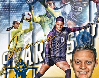 Custom Athlete Sports Poster, Personalized Photo Collage, Senior Night Gift, Any Sport- Designed from your photos. No templates