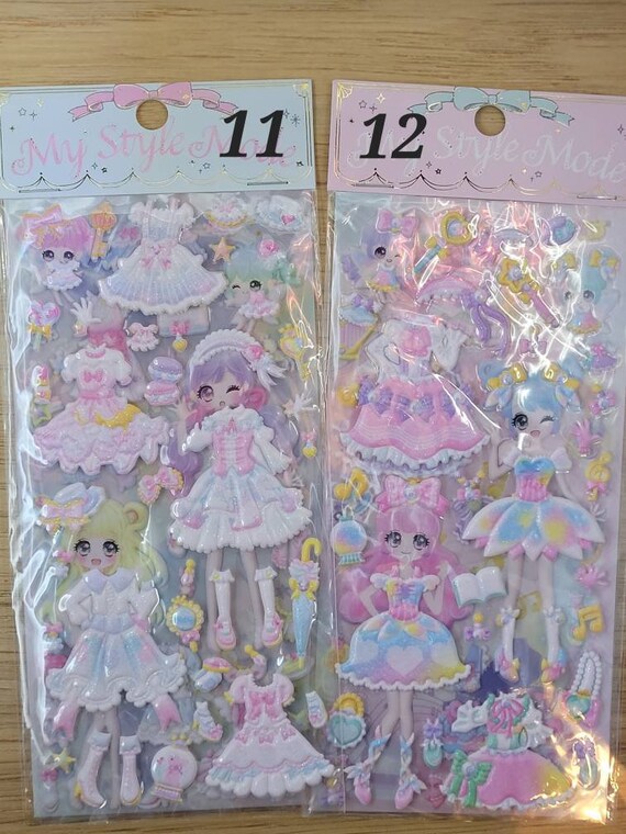 Kawaii Stickers diary Stickers magical Girls Dress up Doll - Etsy