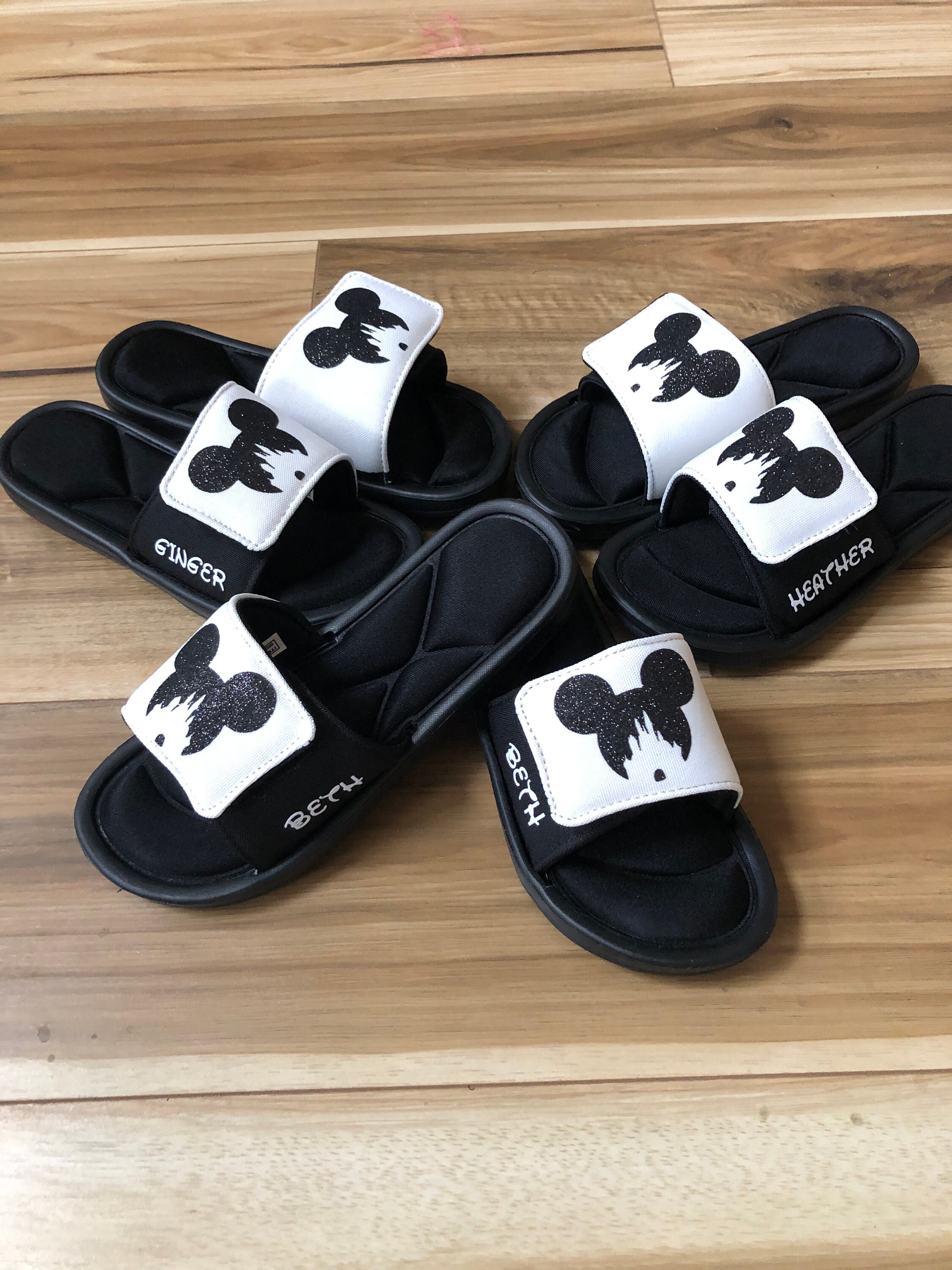 Glitter print Personalized Slides Custom Slides Custom Flip Etsy