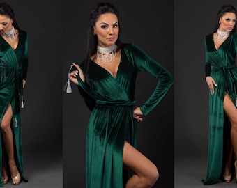 green maxi occasion dress