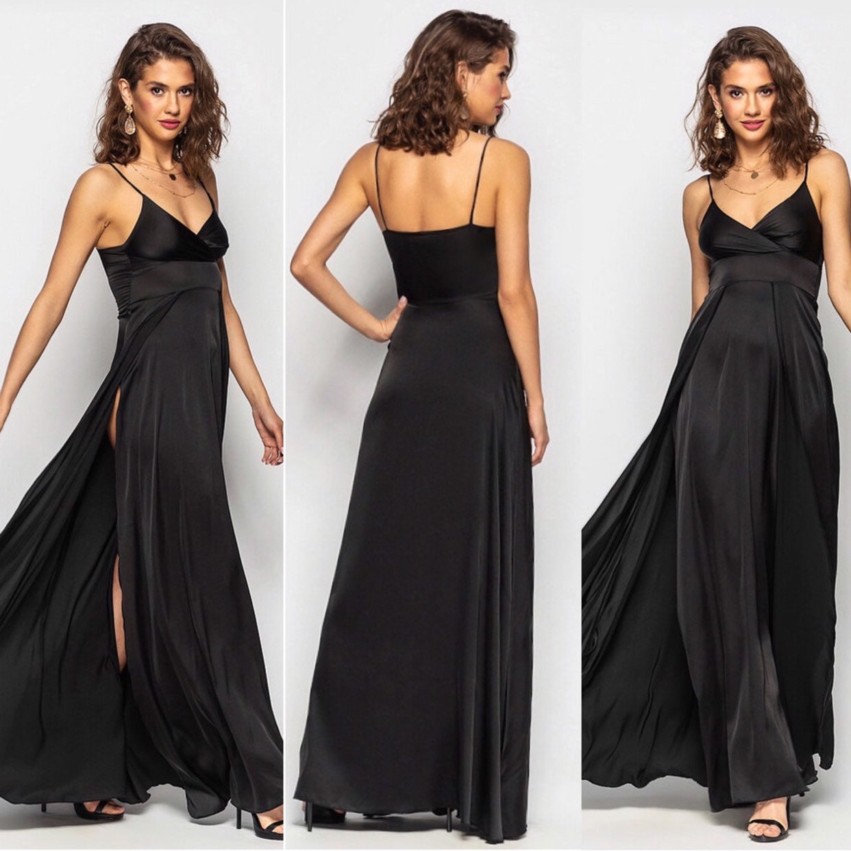 Black silk cocktail dress Clearance