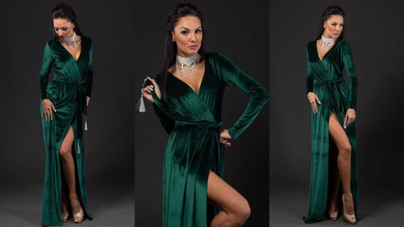 emerald green dress cocktail