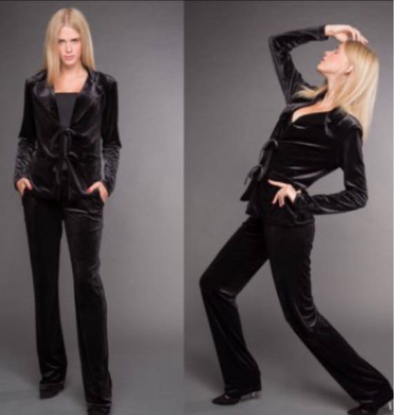 black velvet suit pants