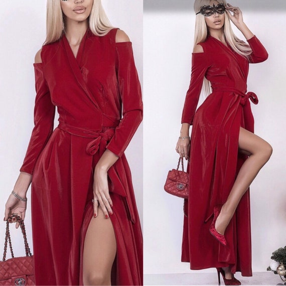 sexy red maxi dress