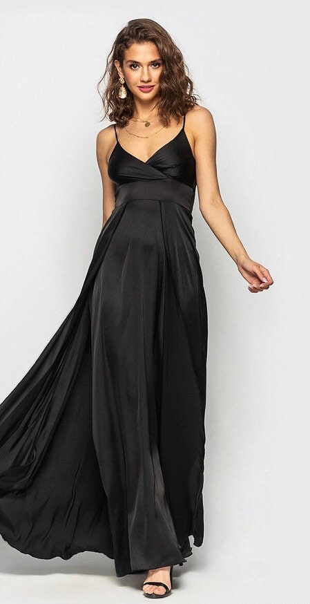 Silk dress Black Amazing Dress Cocktail dress Prom dress | Etsy