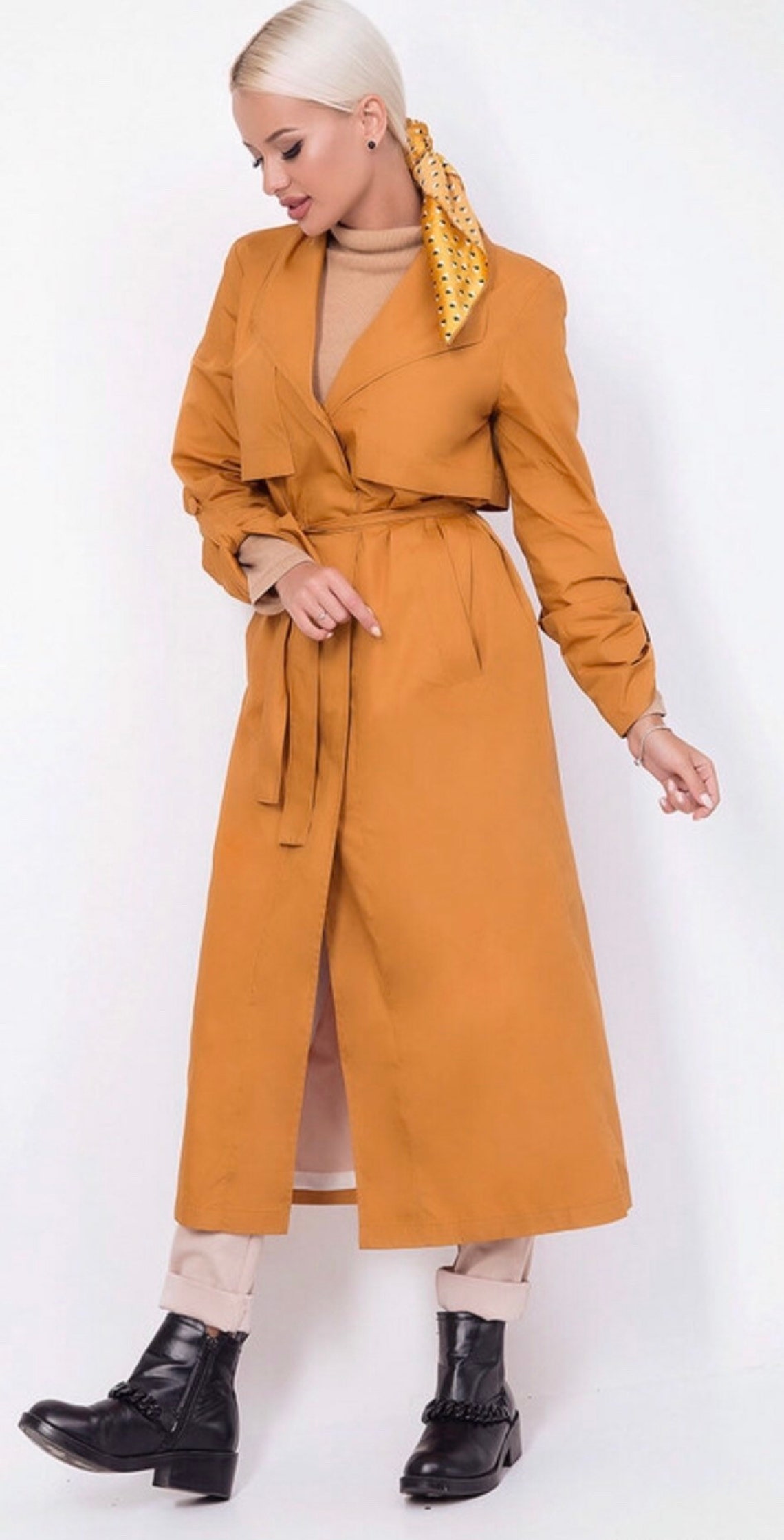 Mustard Coat Women Trench Mustard Trench Long Tranch Etsy
