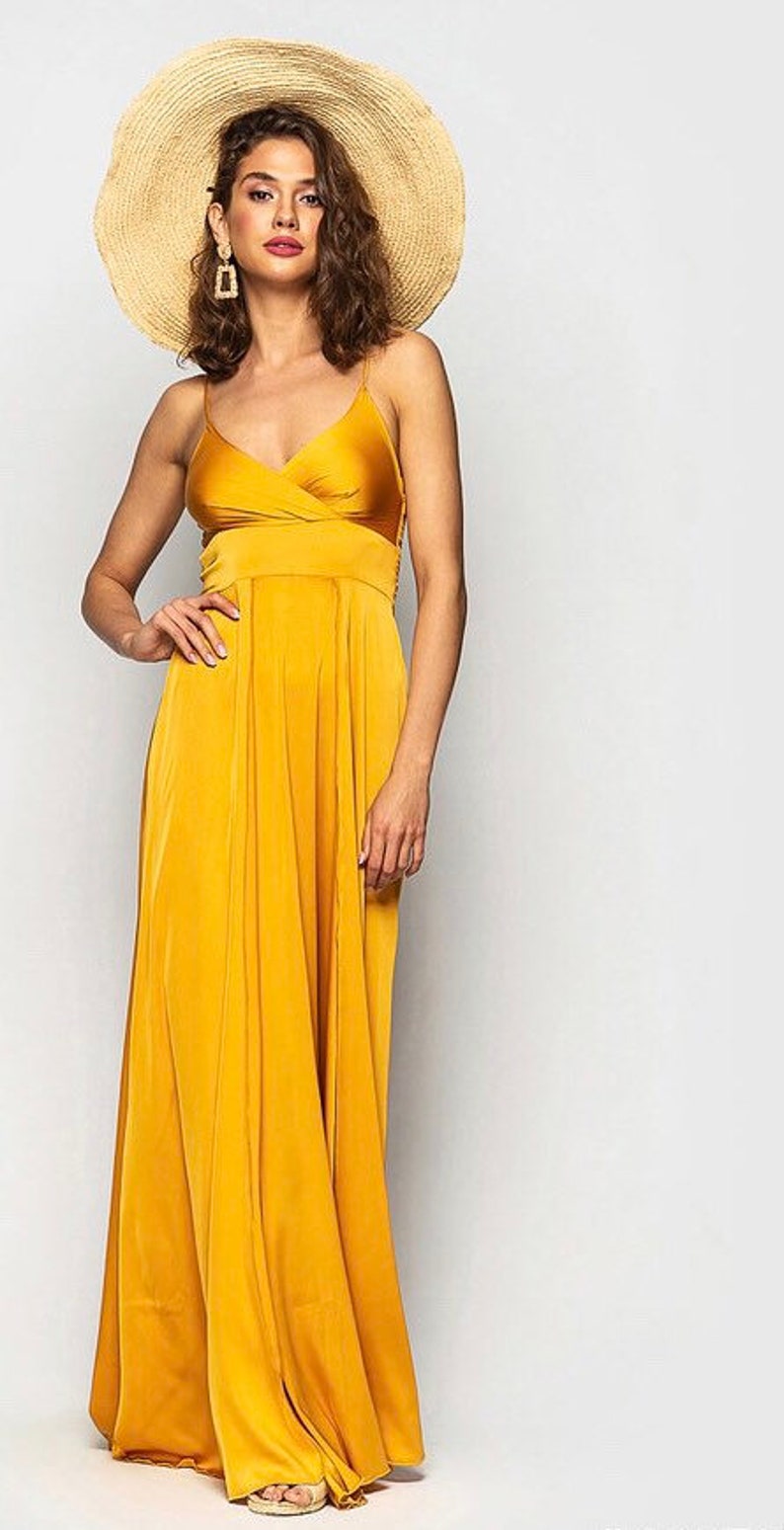 Silk dress mustard Amazing Dress Cocktail dress Prom dress | Etsy