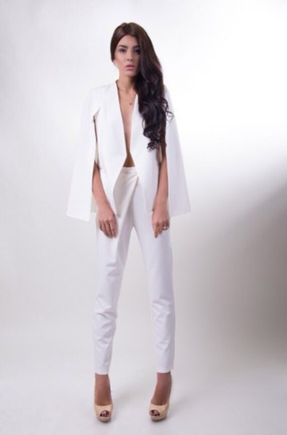 white cape jacket