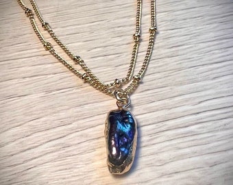 Black Pearl Necklace/Delicate Handcrafted Pearl Layering Necklace./Free Shipping US.