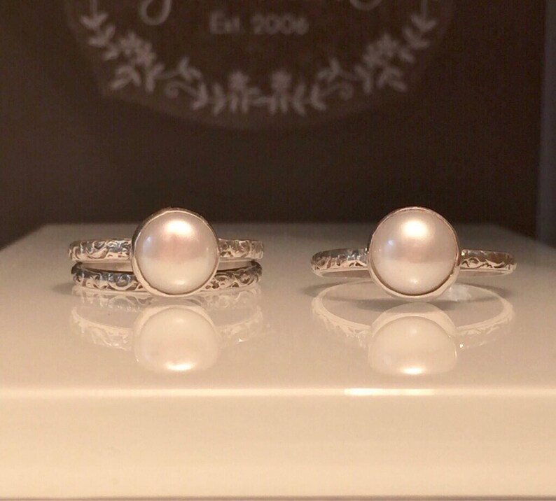 Handmade Pearl Ring/pearl Promise Ring/solitare Pearl Etsy