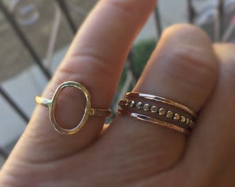 Open Circle Ring/Gold Oval Ring/Open Oval Ring/Halo Ring/Gold Minimalist Ring/Gold Geometric Ring/Gift for Her/Free US Shipping.