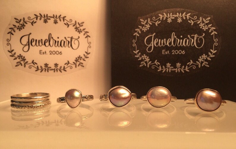 Blush Gold Pearl RingPink Pearl RingSolitare Pearl RingBlush Pearl Sterling Silver Statement Ring.Baroque Pearl RingJune/'s Birthstone