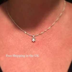 Raw Crystal Necklace/ Healing Crystal Necklace/Silverr Necklace/Free Shipping in the U.S.