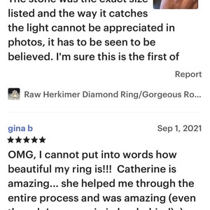 Raw Rose Gold Herkimer Diamond Ring/Gorgeous Rough Uncut Herkimer Diamond Rose Gold Ring./ Healing Crystal Ring/Free US Shipping. image 6