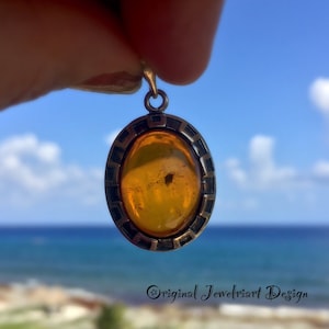 Natural Amber Necklace/Artisan Amber Necklace/Genuine Amber Necklace/Large Amber Pendant/Oval Amber Pendant/Free US Shipping.