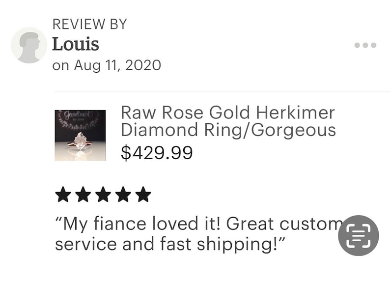 Raw Rose Gold Herkimer Diamond Ring/Gorgeous Rough Uncut Herkimer Diamond Rose Gold Ring./ Healing Crystal Ring/Free US Shipping. image 5