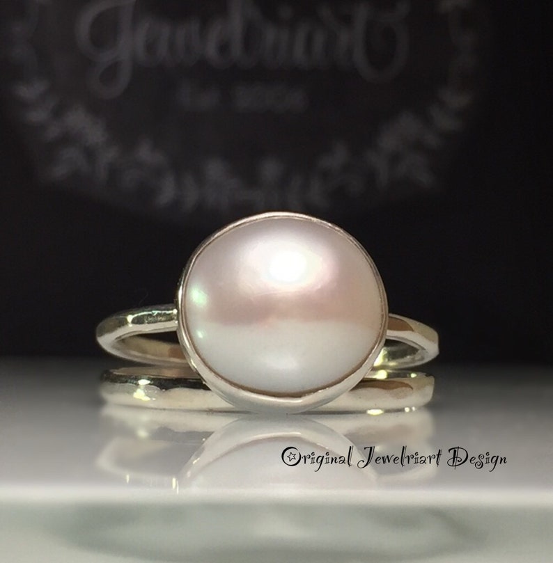 Pearl Ring/skinny Pearl Ring/modern Pearl Ring/natural White Etsy
