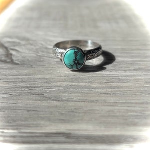 Artisan Turquoise Ring/Unique Turquoise Ring/Modern Turquoise Ring/Free US Ship.