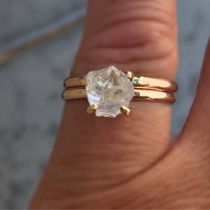 Herkimer Diamond Ring /Rose Gold Ring Herkimer Diamond Ring/ Healing Crystal Ring/ Free US Shipping.