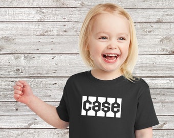 Camiseta personalizada para niño con el logotipo del tractor JI Case en blanco