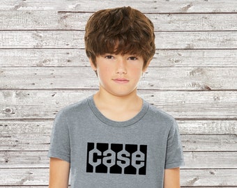 Camiseta juvenil con licencia del logotipo del tractor JI Case Black Tread, para amantes de los tractores clásicos
