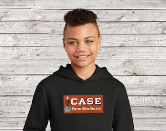 Sudadera con capucha unisex con logotipo personalizado para jóvenes con letrero de tractor JI Case, totalmente autorizada, ¡un excelente regalo para niño o niña!