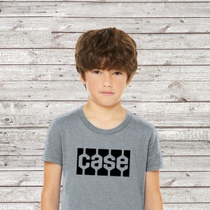 JI Case Tractor Black Tread Logo Licensed Youth T-Shirt, Classic Tractor Lovers