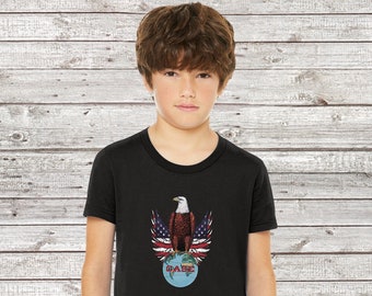 Camiseta juvenil con logotipo personalizado de JI Case Tractor Old Abe Eagle. ¡Diseño exclusivo con licencia!