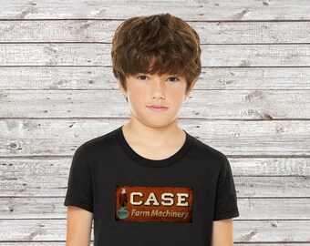Camiseta juvenil personalizada con el logotipo del tractor JI Case Old Weathered. ¡Diseño exclusivo!